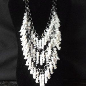 Statement!  Moonstone multi-level necklace.